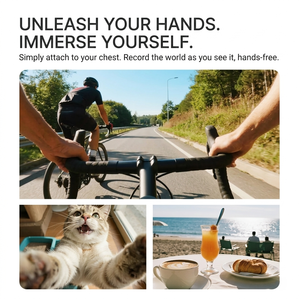 Thumb-Sized 4K/2.7K Mini Action Camera with Charging Case