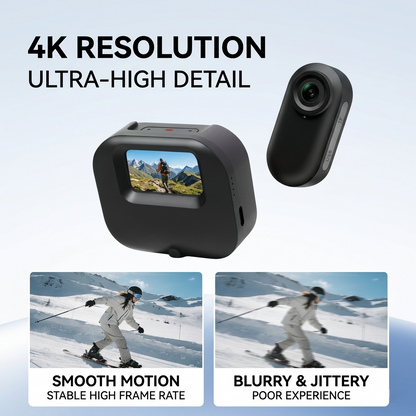 Thumb-Sized 4K/2.7K Mini Action Camera with Charging Case