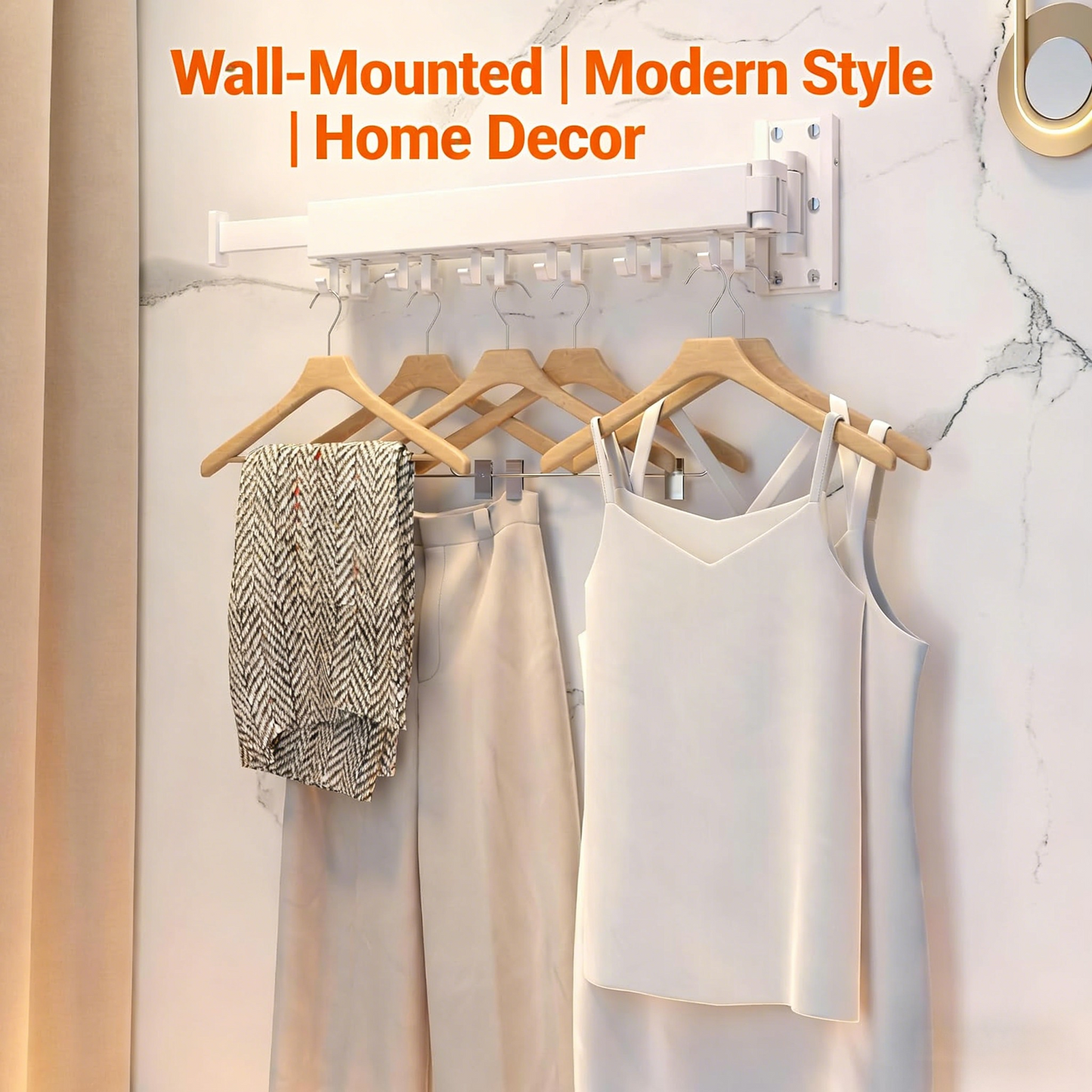 360° Rotatable Foldable Wall Hanger - 16 Hooks Space-Saving Organizer for Home