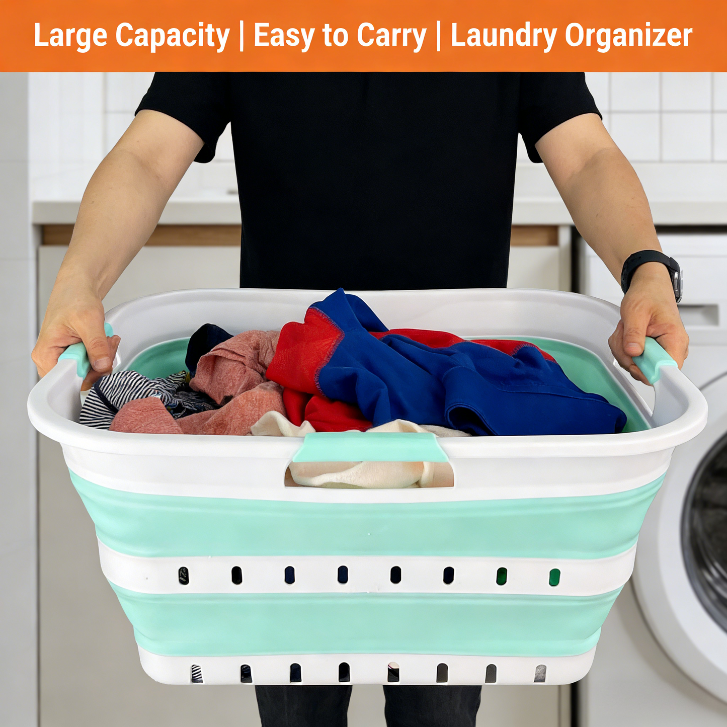 2-Pack Collapsible Laundry Basket - Space-Saving Ventilated Organizer