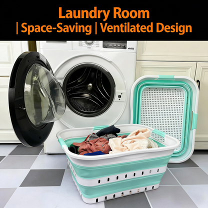 2-Pack Collapsible Laundry Basket - Space-Saving Ventilated Organizer