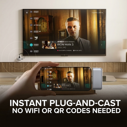 Wireless Screen Casting Adapter with Rotatable Screen Compatibility