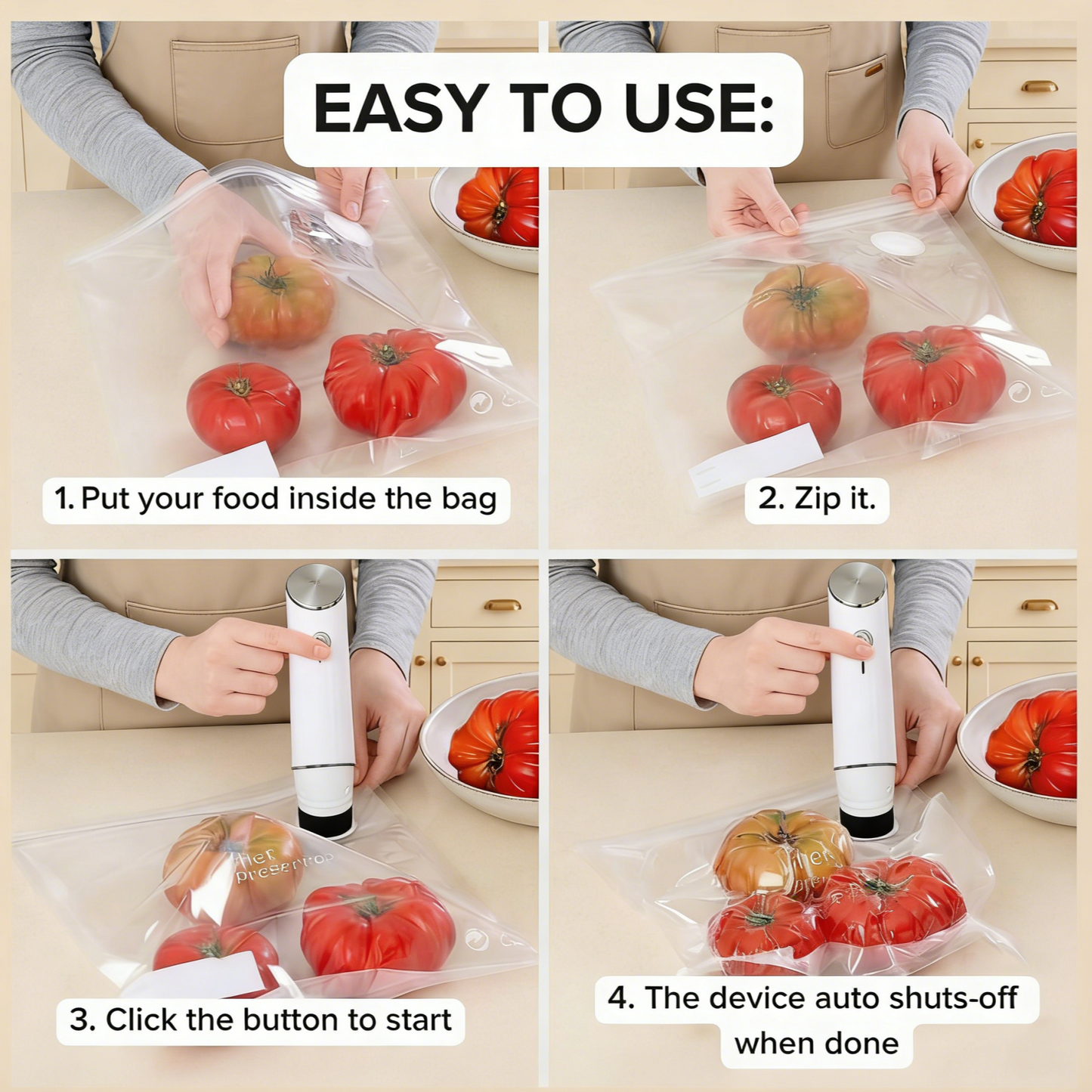 AirBlock Handheld Vacuum Sealer & Food Storage Bundle – Keep Food Fresh 5x Longer