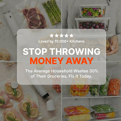 AirBlock Handheld Vacuum Sealer & Food Storage Bundle – Keep Food Fresh 5x Longer